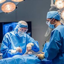 Surgeon team operating.